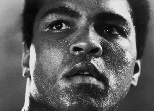 ‘Muhammad Ali training session headshot, 1977’ by Michael Brennan